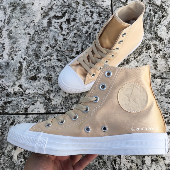 Converse Shoes - Converse Ctas HI Parchment Satin Gold Womens